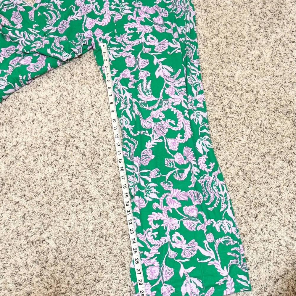 Lilly Pulitzer Allena Knit Palazzo Pants in Brazilian Green Salty Sandbar Large - Picture 5 of 6